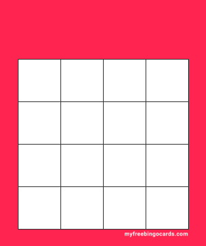 free printable empty bingo cards
