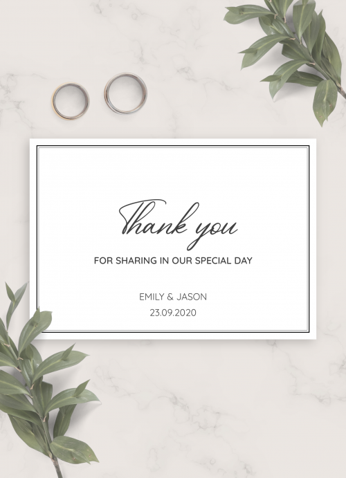 Wedding Thank You Cards - Download or Order printed