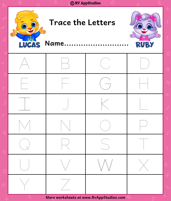 free printable english alphabet worksheets