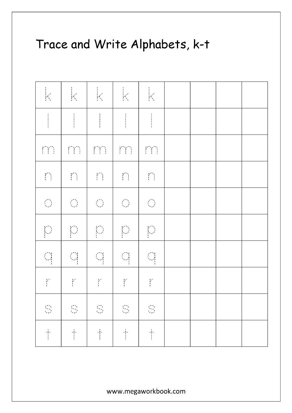free printable english alphabet worksheets