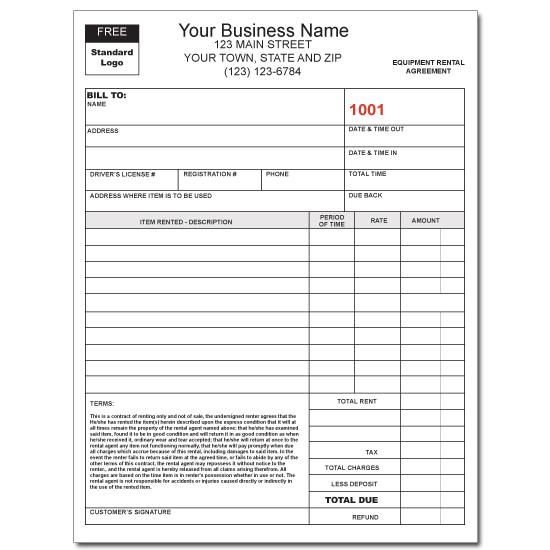 free printable equipment rental agreement