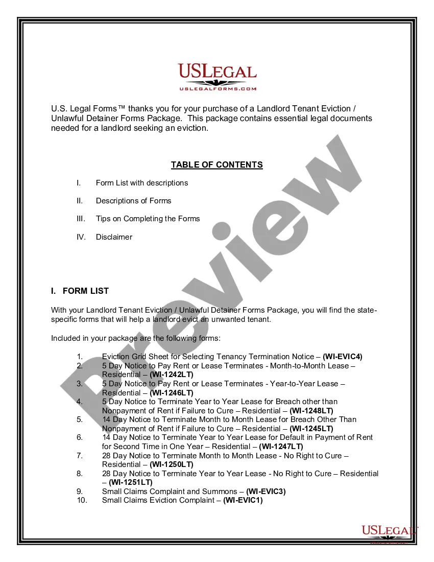 free printable eviction notice for wisconsin