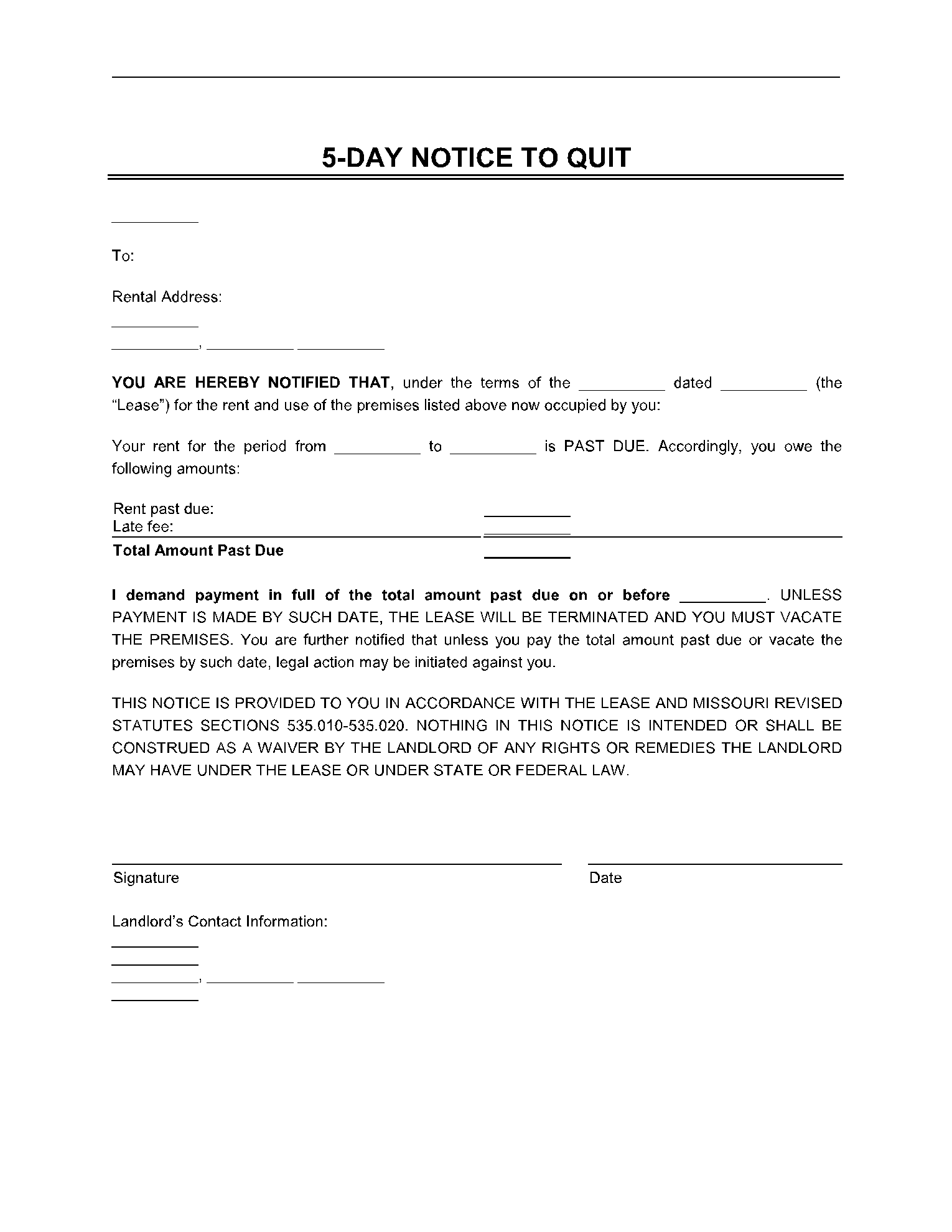 free printable eviction notice minnesota