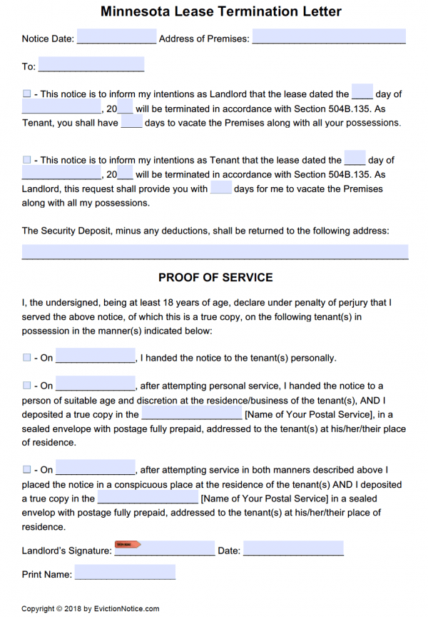 Free Minnesota Notice to Quit | Tenancy at Will | PDF