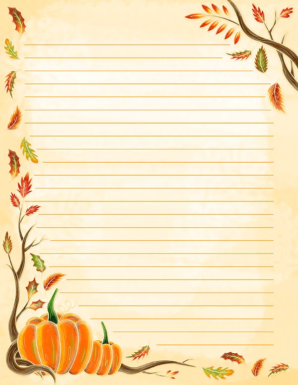 Printable Watercolor Fall Stationery