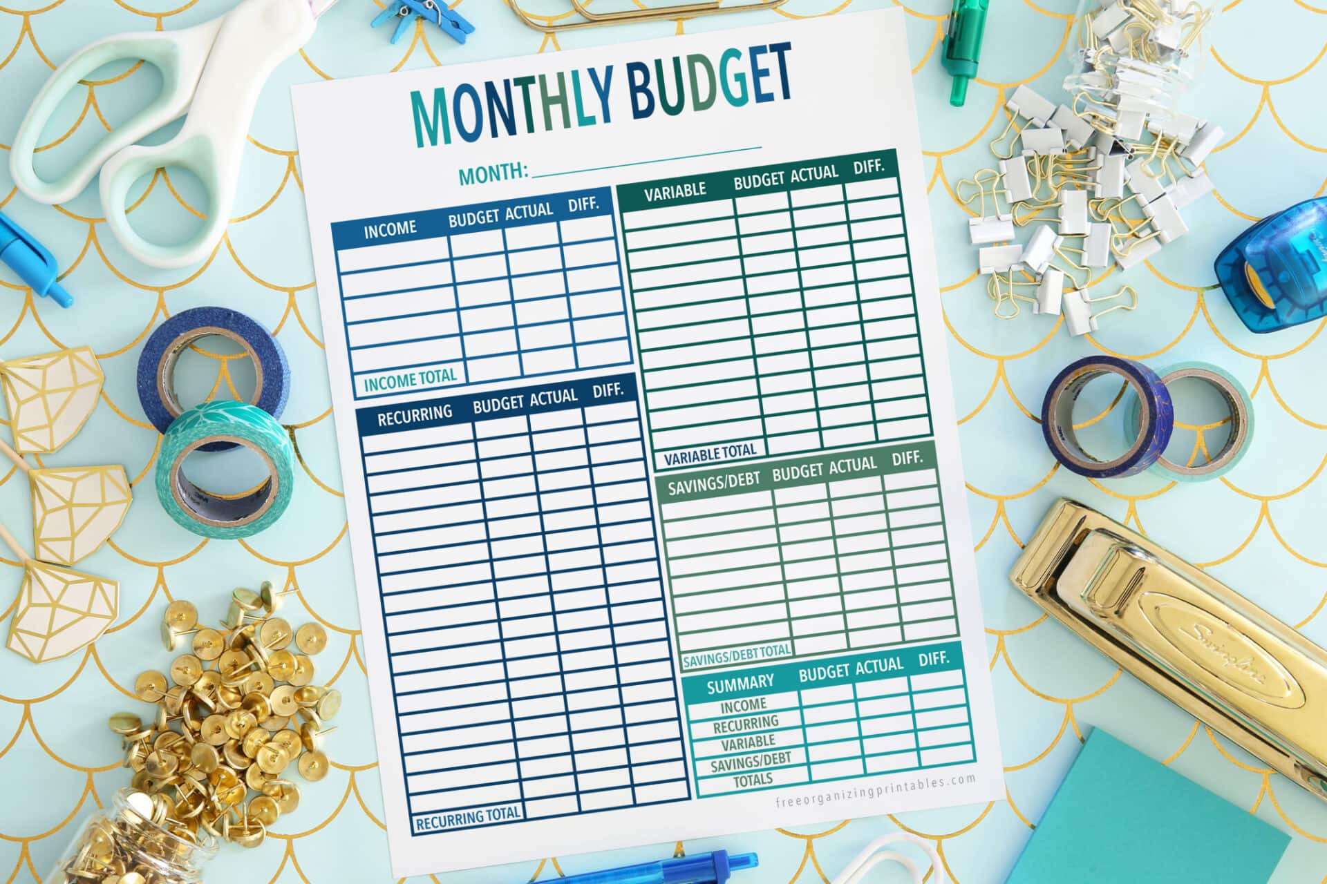 free printable family budget worksheet