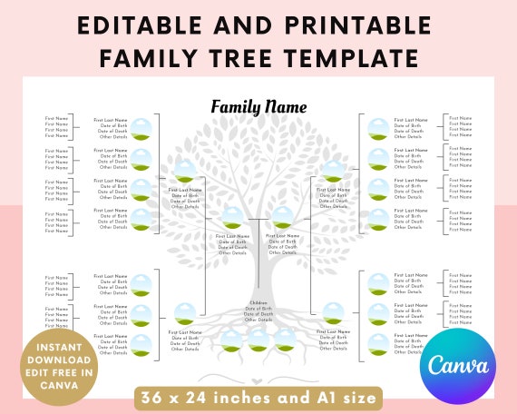 free printable family tree poster
