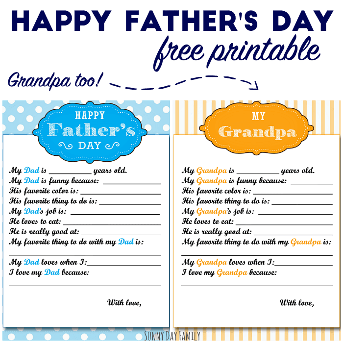 free printable fathers day card for grandpa
