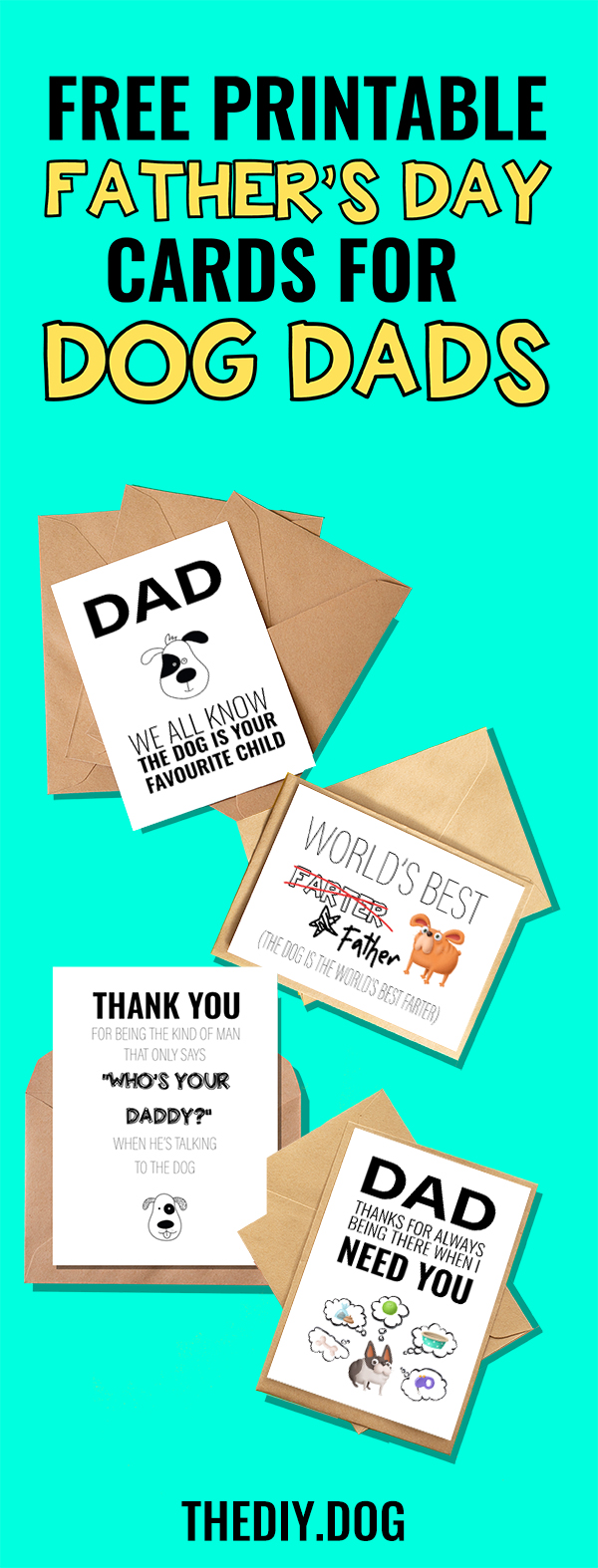 free printable fathers day card from dog