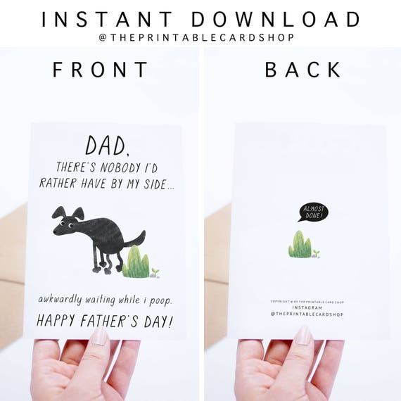 free printable fathers day card from dog