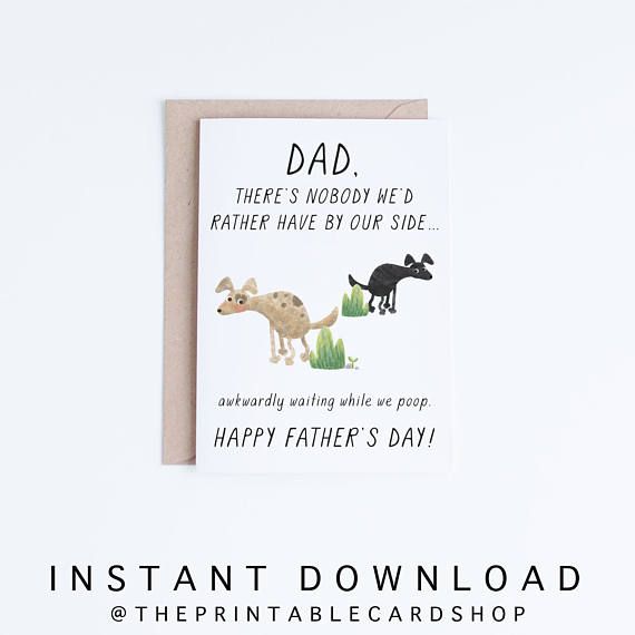 Pet Dad Printable, Fathers Day Cards Instant Download, Funny Dad ...