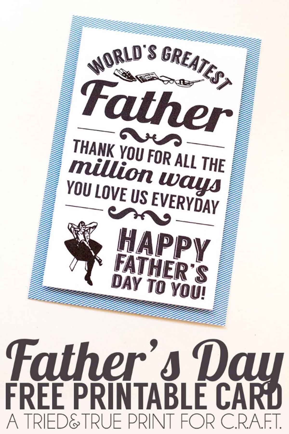 free printable fathers day cards papa