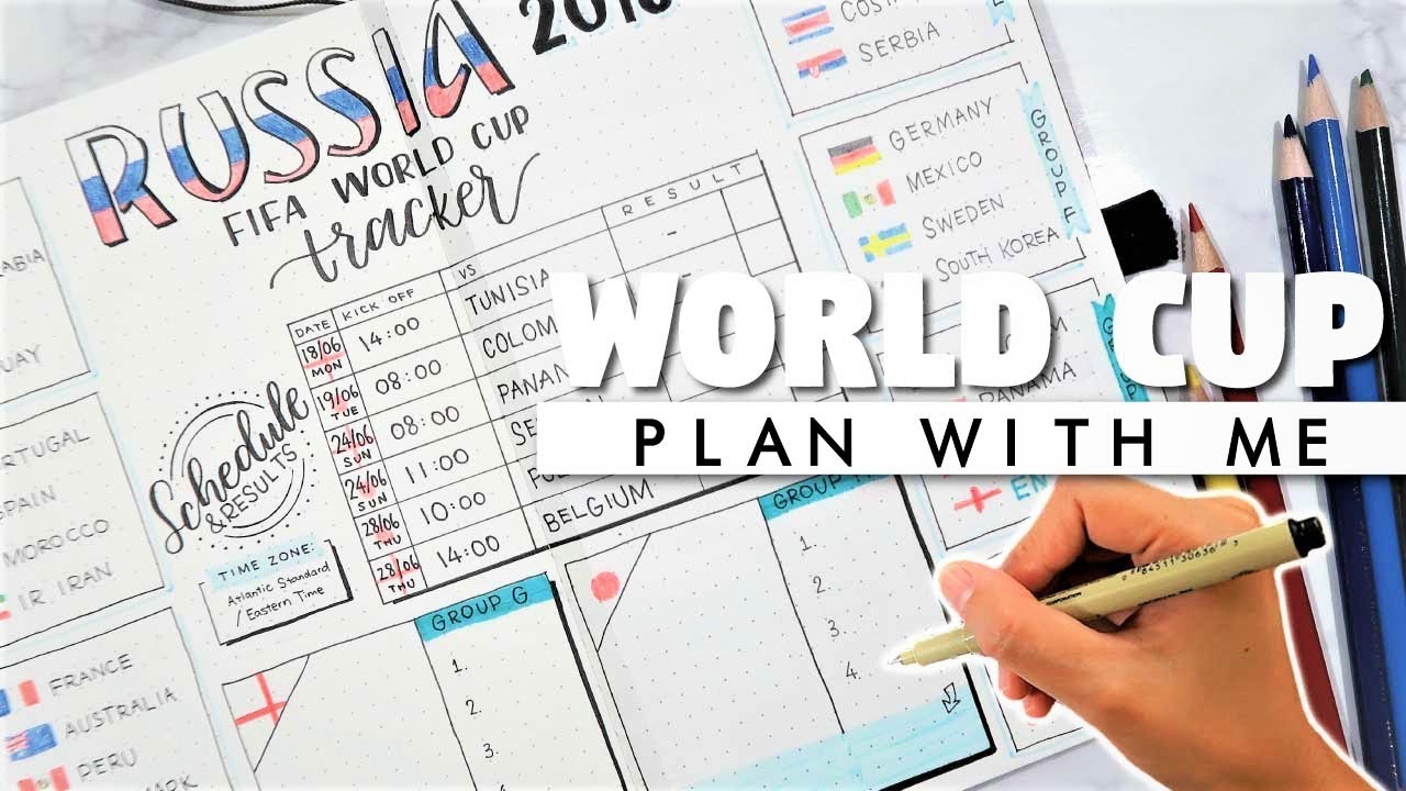 2018 FIFA WORLD CUP Tracker | Bullet Journal Plan With Me (Free Printable)