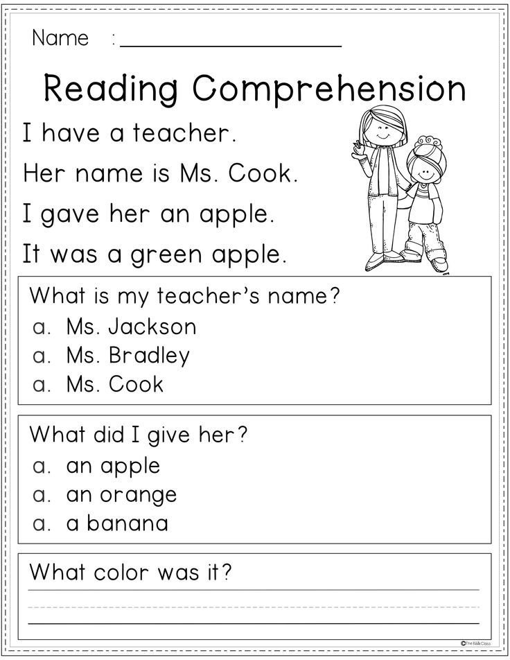 Free Reading Comprehension | Kindergarten reading worksheets ...