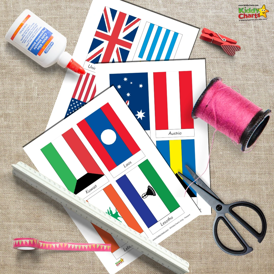 Printable World Flag Bunting - Kiddy Charts Printables
