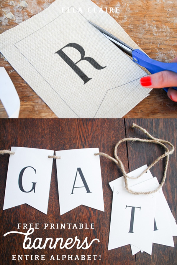 Free Printable Bunting Flags and Tutorial - Ella Claire &  Co.