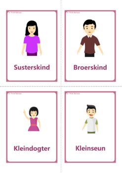 Family Afrikaans flashcards by Language Forum | TPT