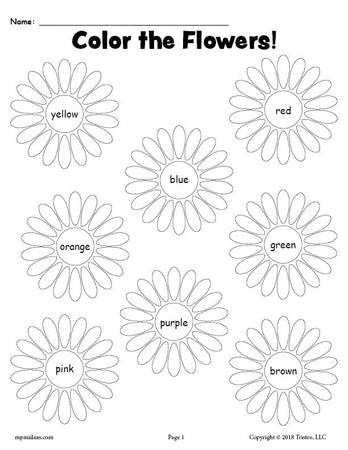 free printable flower coloring pages for preschoolers