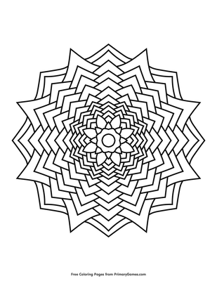 Flower Mandala Coloring Page • FREE Printable PDF from PrimaryGames