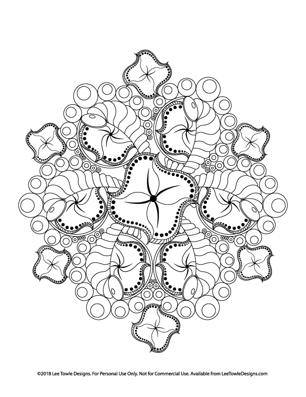 Abstract Flower Mandala Coloring Page for Adults - Free Coloring ...