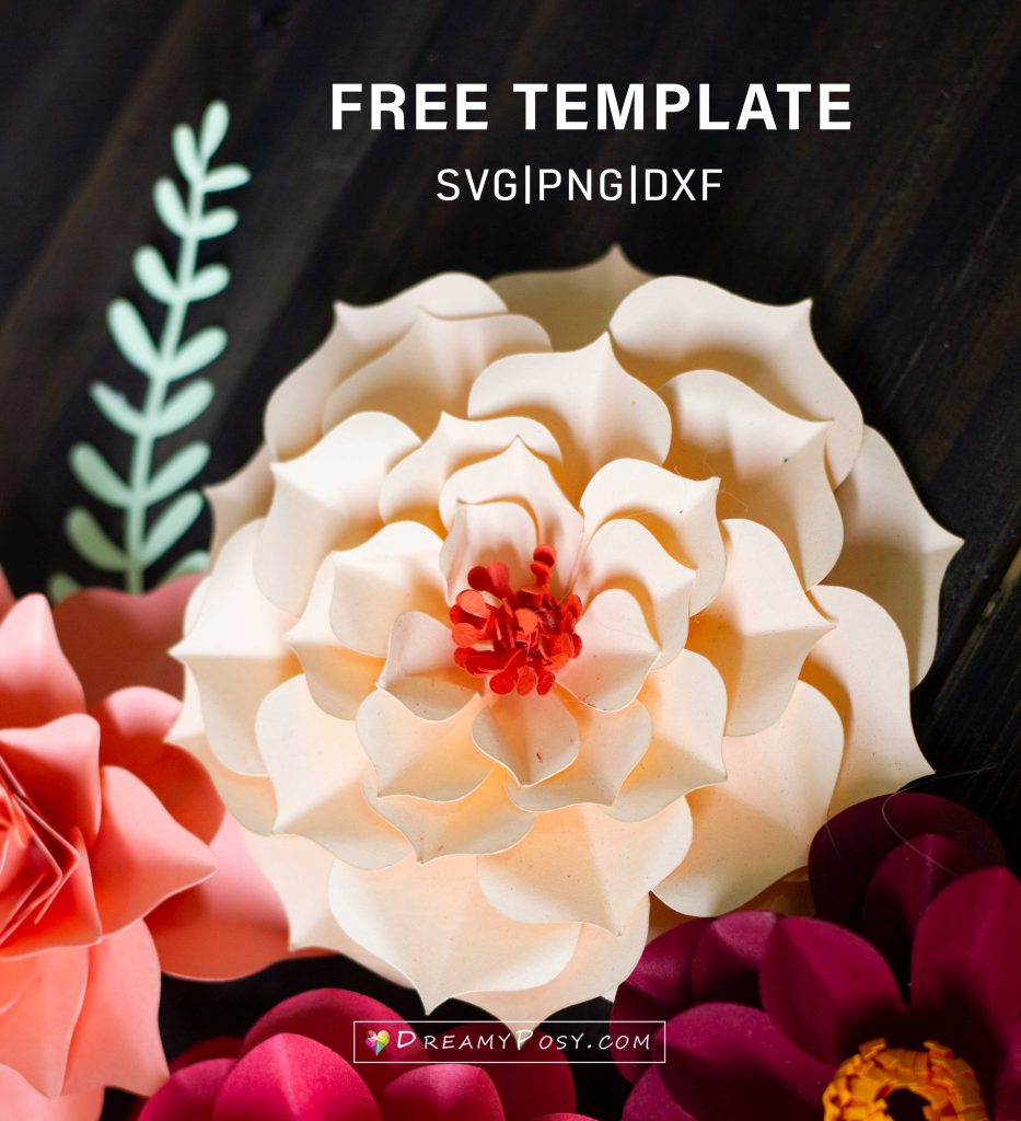 Free paper flower templates, PDF, SVG, PNG files, with super easy ...