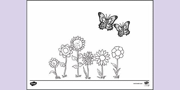 FREE! - Butterfly with Flowers Colouring Sheet | Colouring Sheets