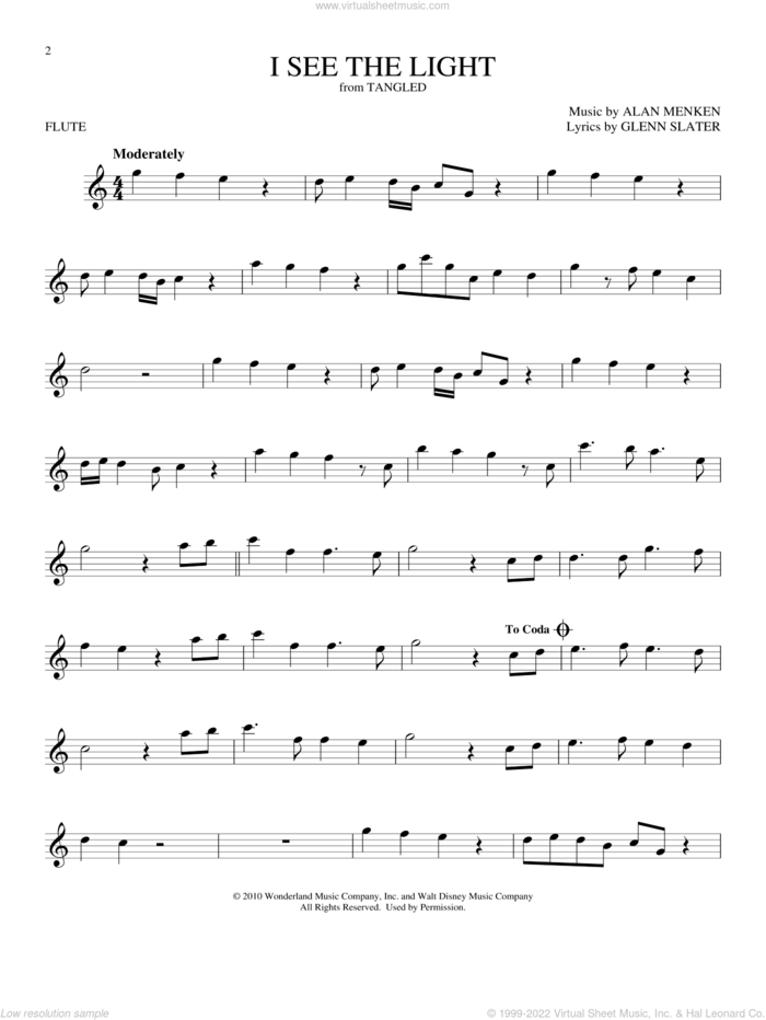 free printable flute sheet music disney