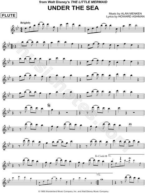 free printable flute sheet music disney