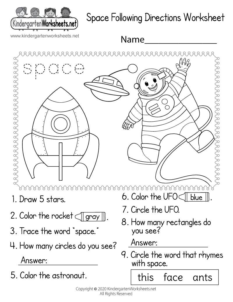 free printable following directions activities