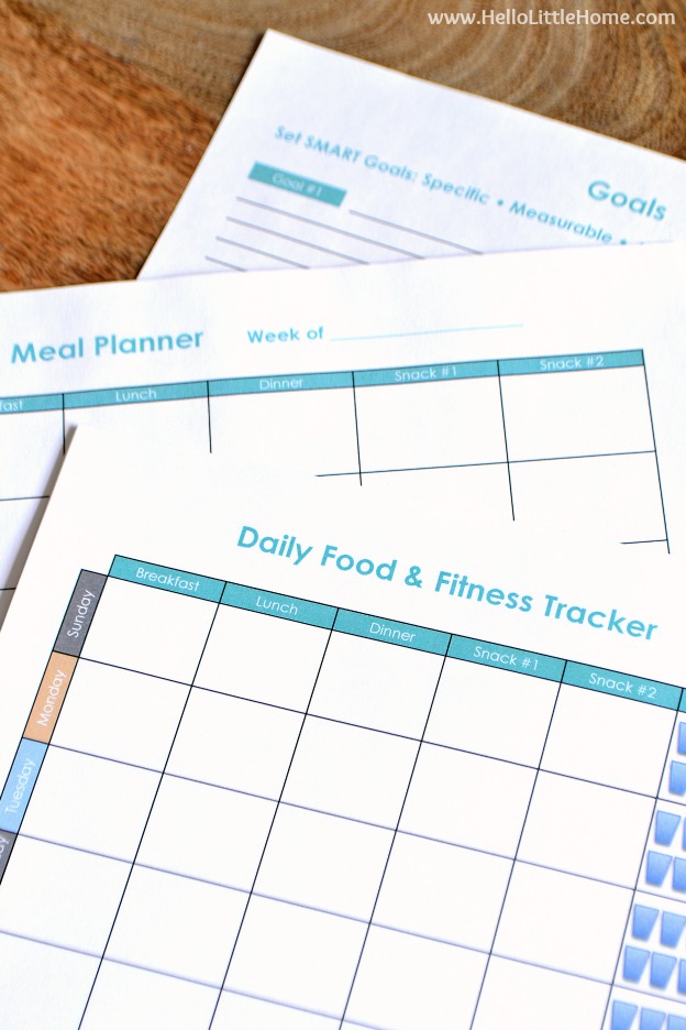 free printable food and workout journal