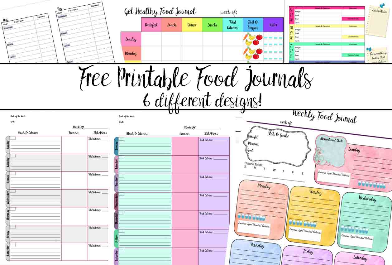 free printable food and workout journal