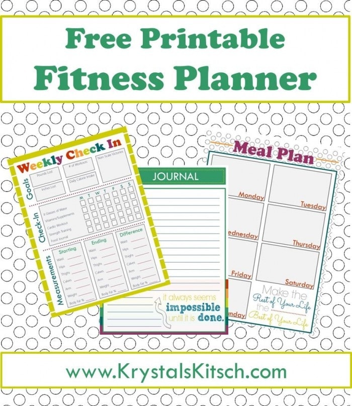 free printable food and workout journal