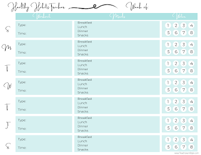 Free Printable Health and Fitness Tracker | Teach Learn Style