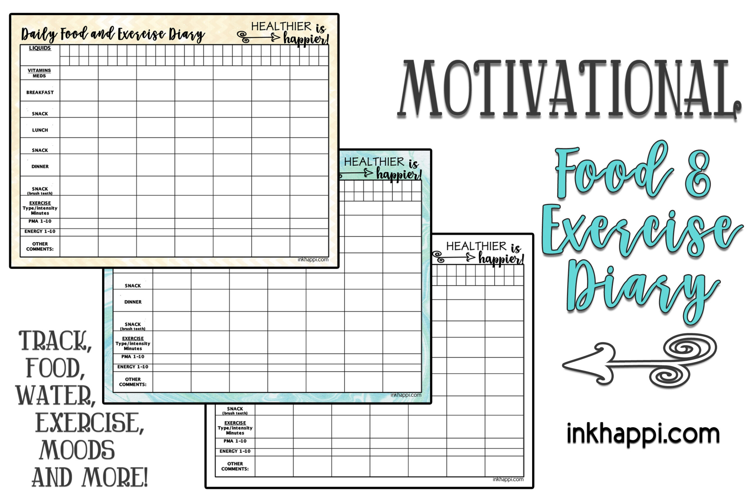 free printable food and workout journal