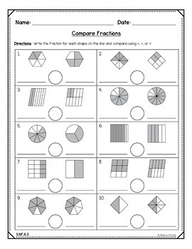 free printable fraction worksheet for 3rd grade