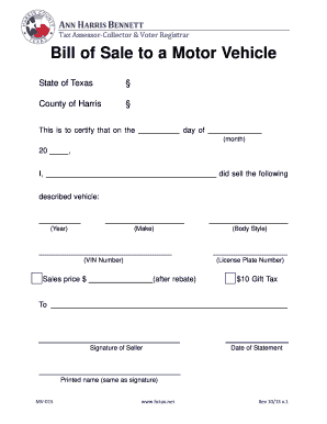 Georgia Motor Vehicle Bill Of Sale Form Templates - Fillable ...