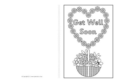 free printable get well card for child to color