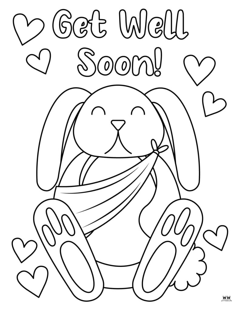 free printable get well card for child to color