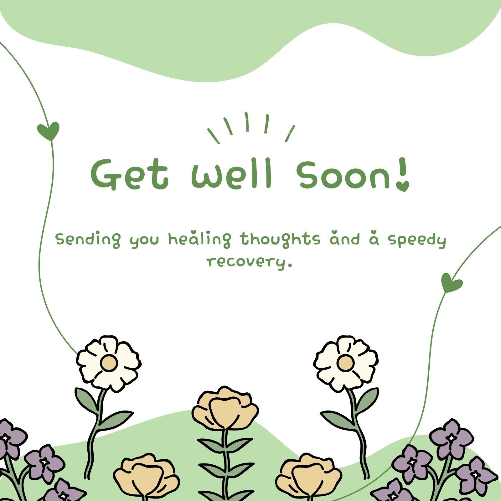 free printable get well card for child to color