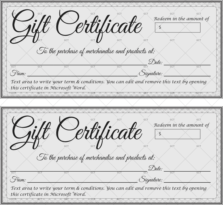 free printable gift certificates word