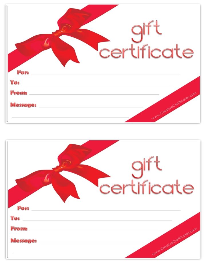 free printable gift certificates word