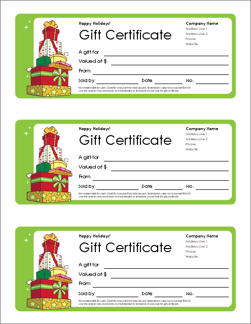 free printable gift certificates word