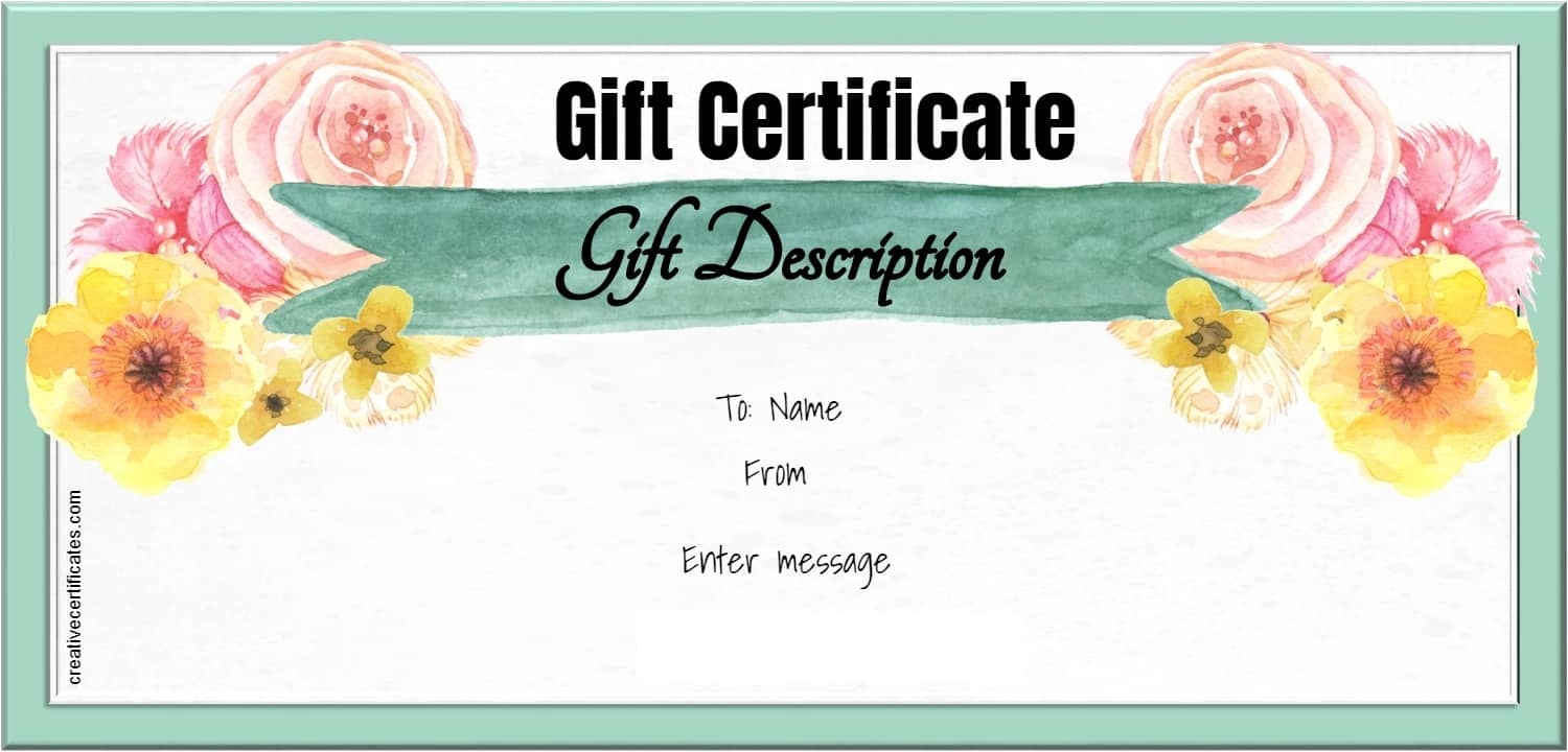 free printable gift certificates word