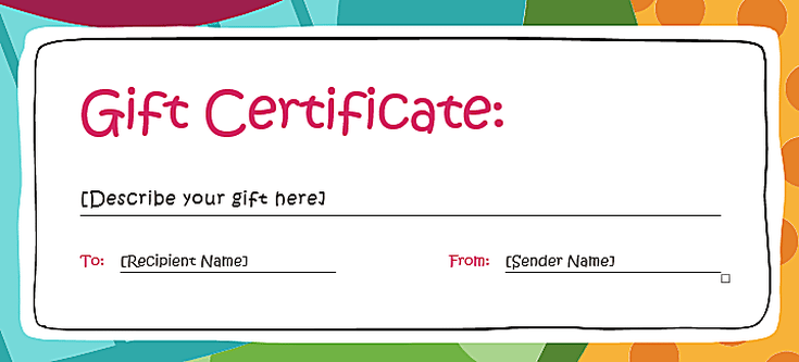 free printable gift certificates word