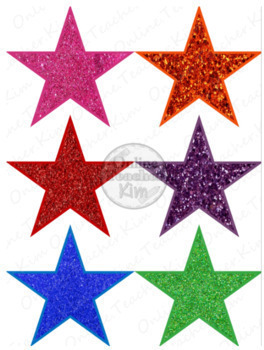 free printable glitter stars