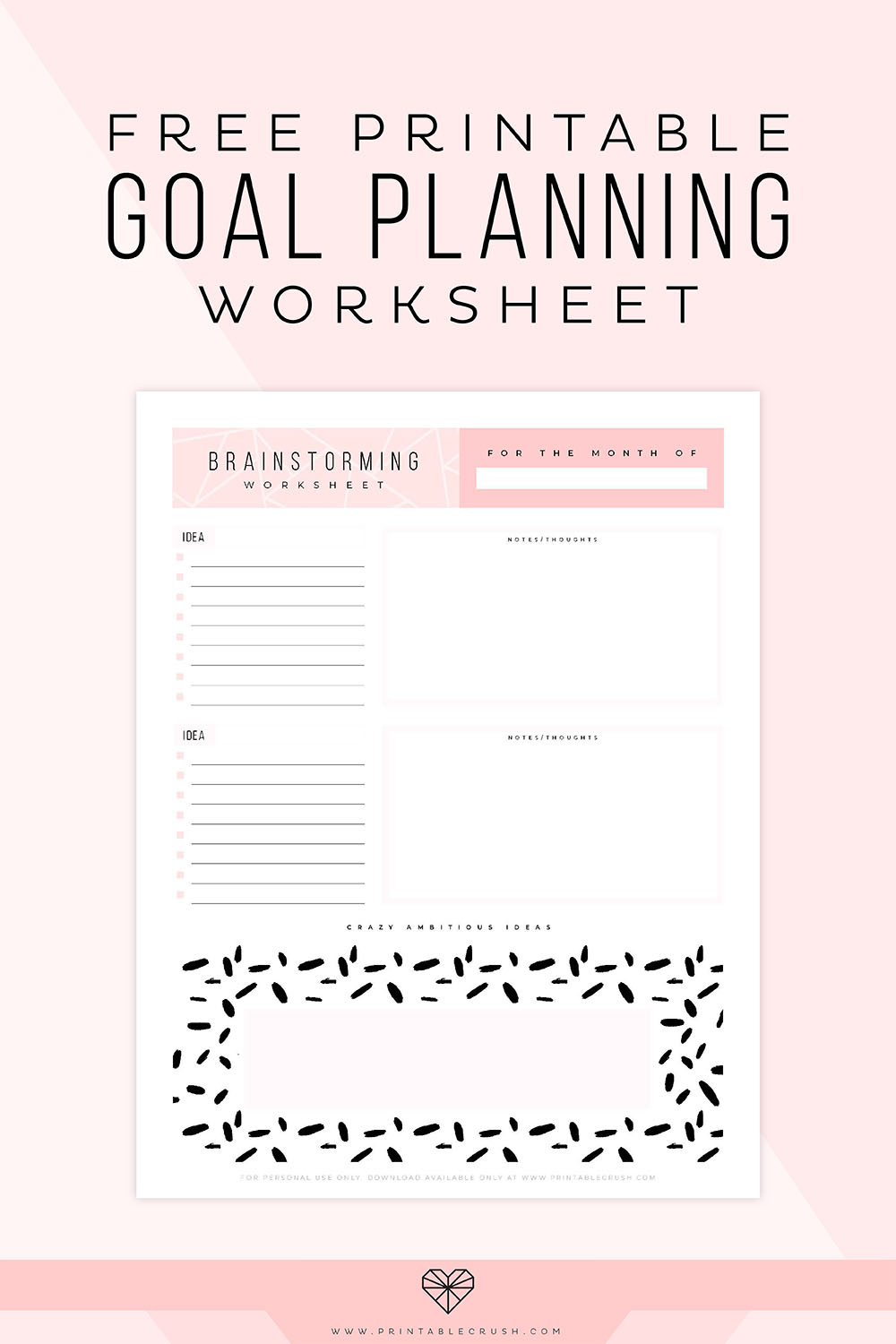 FREE Printable Goal Planning Worksheet - Printable Crush