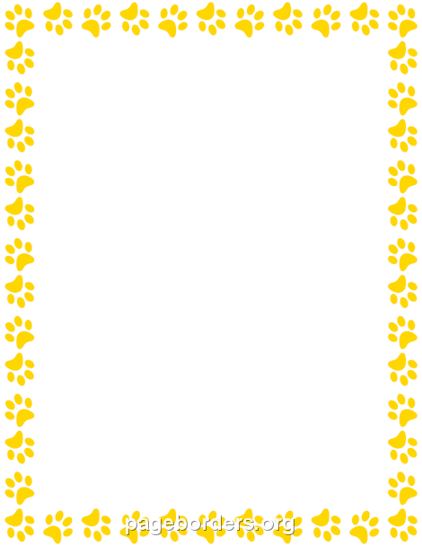 Gold Paw Print Border: Clip Art, Page Border, and Vector Graphics