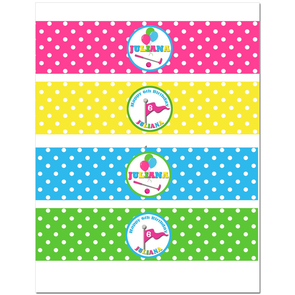 free printable golf water bottle labels