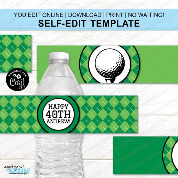 free printable golf water bottle labels