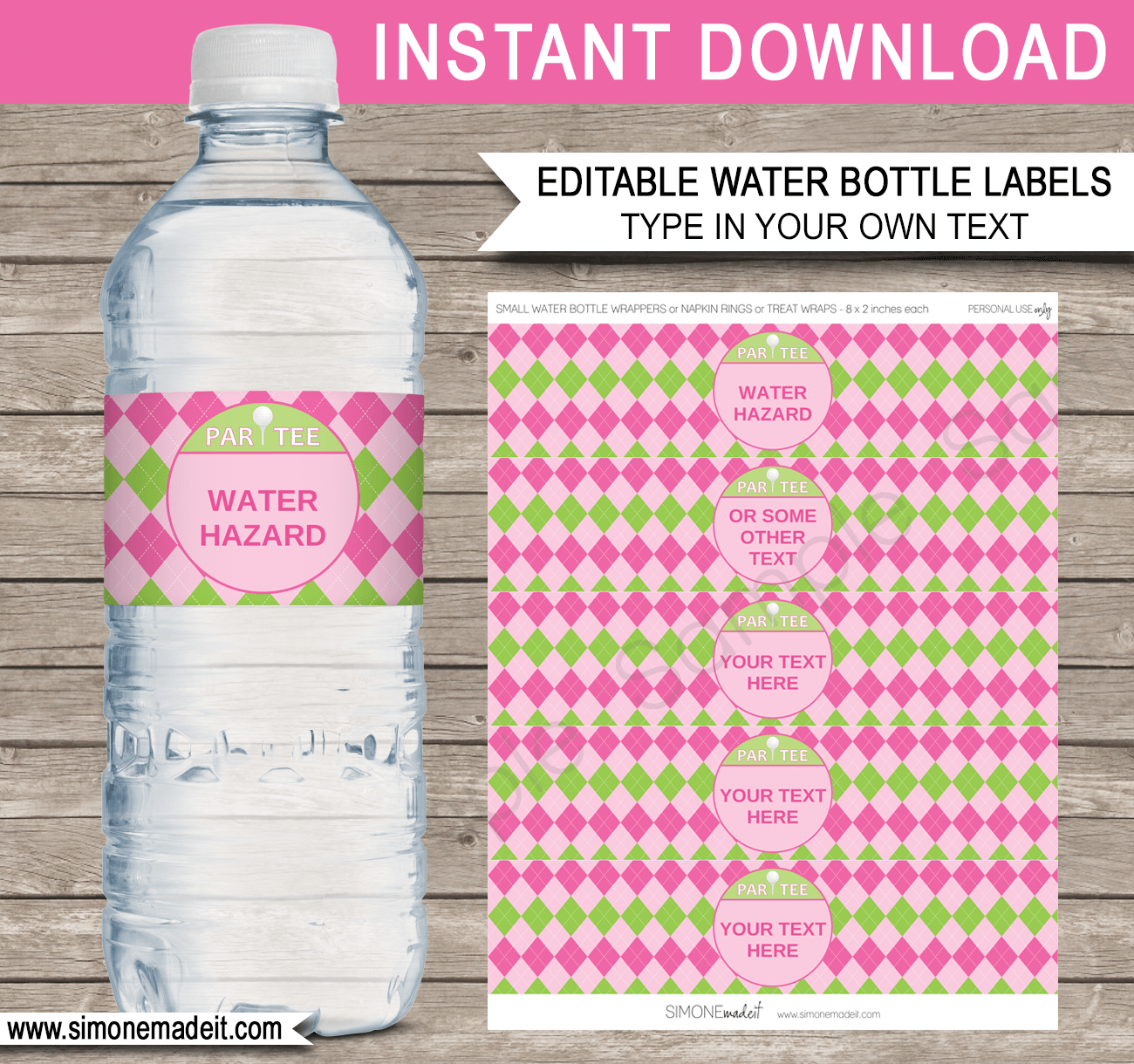 free printable golf water bottle labels